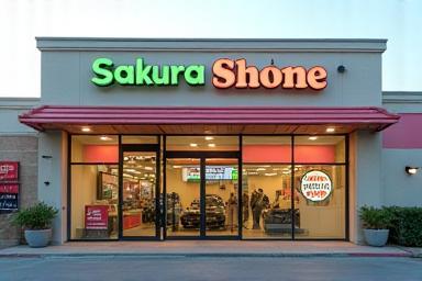 Sakura Shineの店舗外観とロゴ